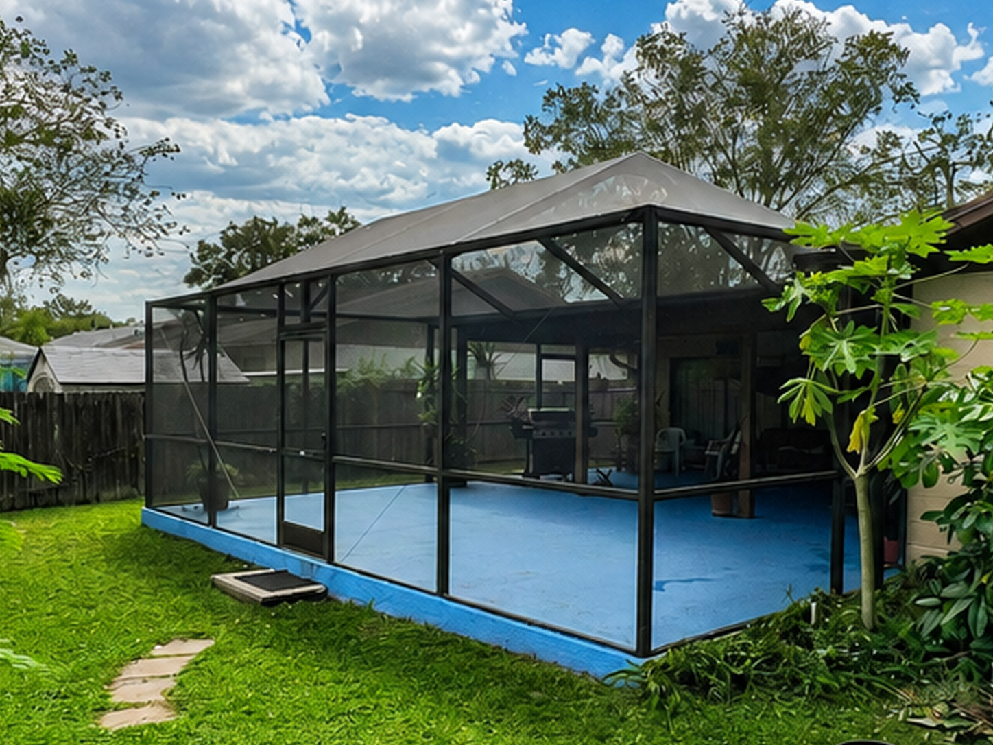 Screen enclosure project in Tampa Bay
