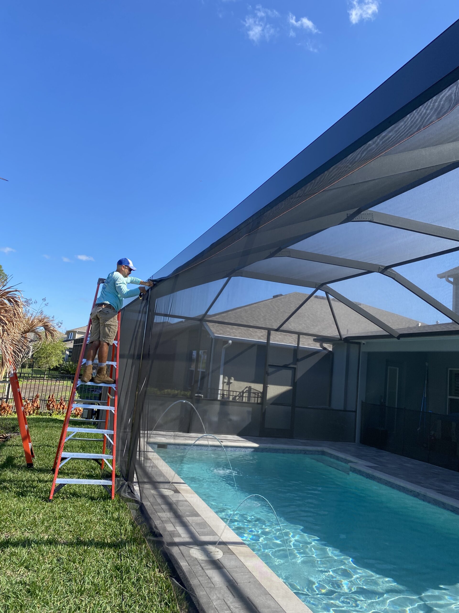 Pool cage rescreening project